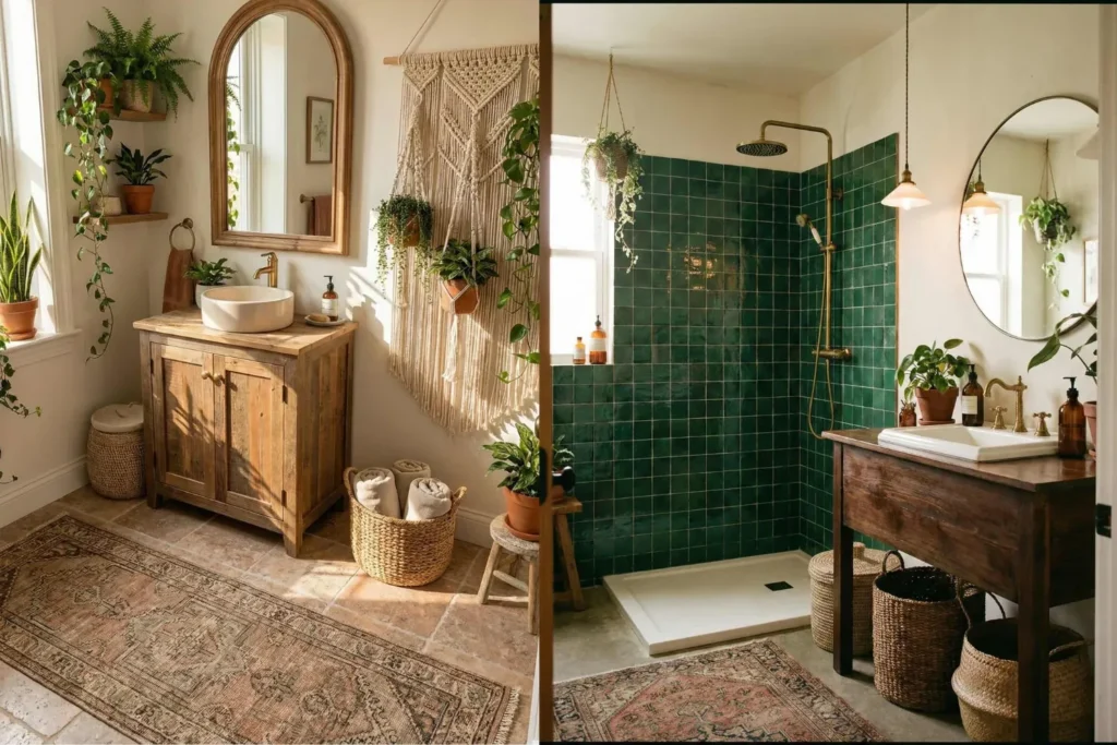 Bohemian Small Bathroom Theme
