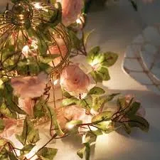 Fairy Lights Around Floral Decor