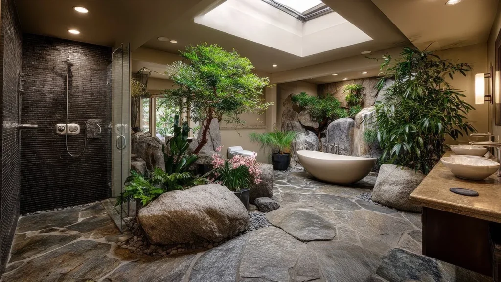 Japanese Zen Small Bathroom Theme