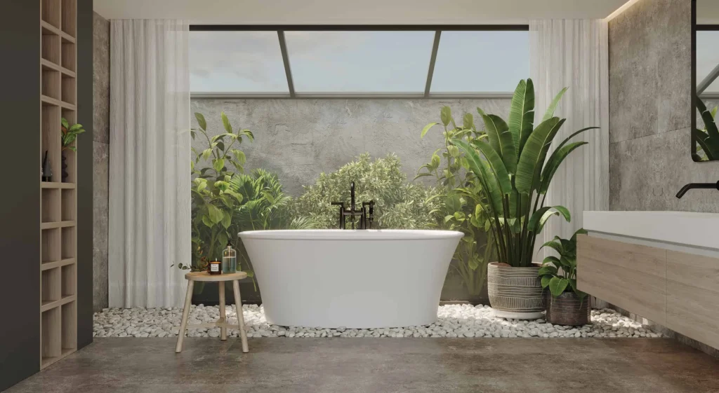 Nature-Inspired Small Bathroom Theme