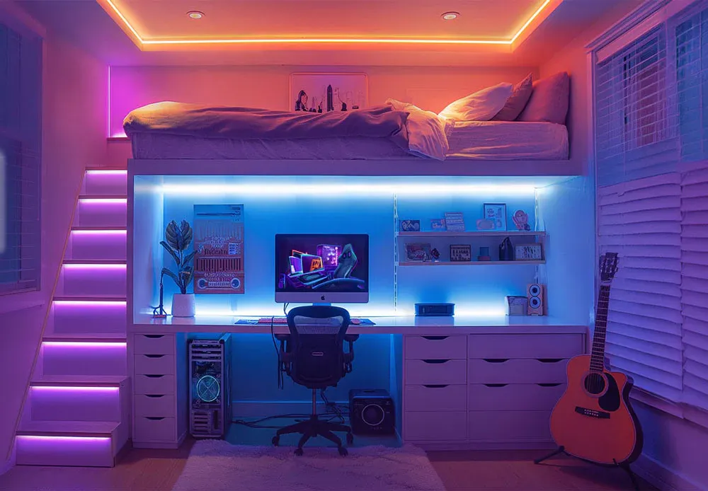 Modern LED Lighting Dorm Room