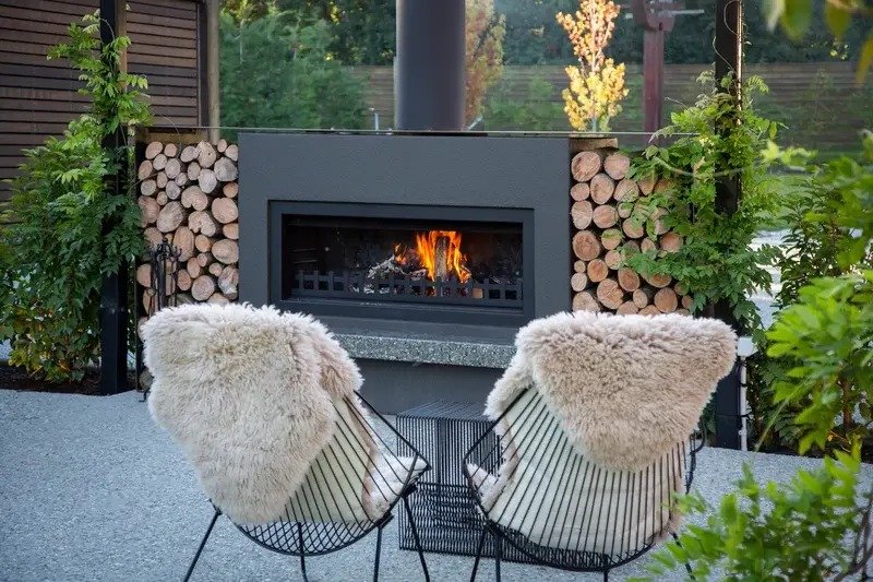 Small Outdoor Fireplace for a Compact Patio